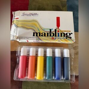 Boku-Undo Suminagashi Innovation Watercolor Liquid Marbling Kit-6 Colors New